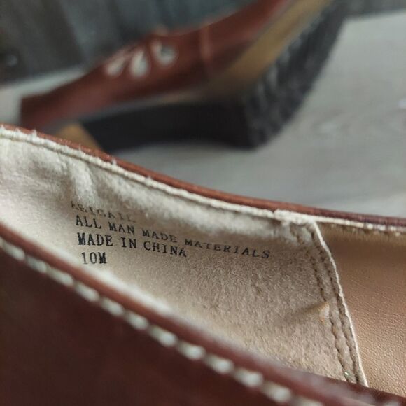 Unionbay Vintage Y2K Mary Janes Brown Platform Heels Tear Drop 10 - Picture 9 of 10